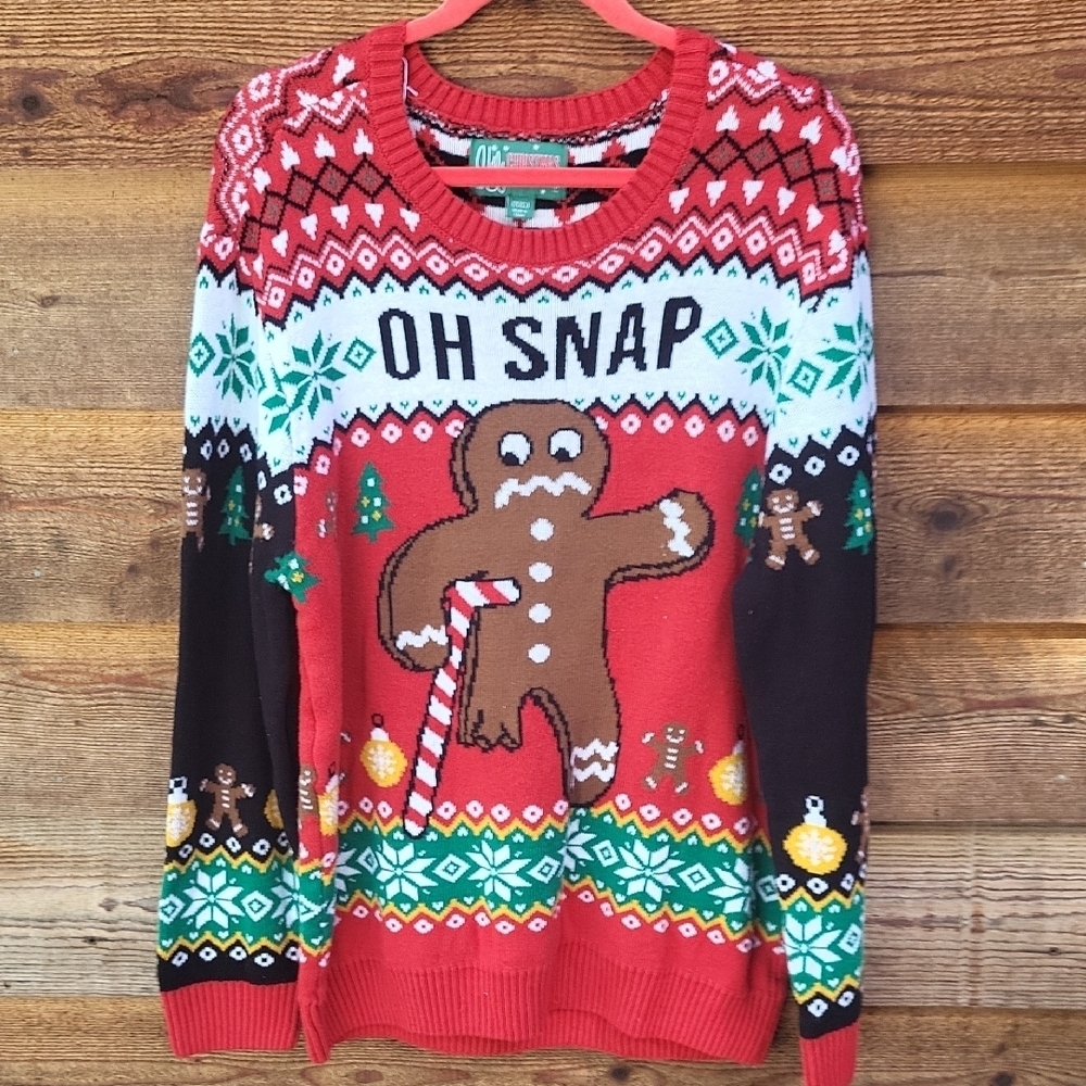 Ugly Christmas Sweater XXL Oh Snap EUC